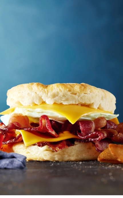 Biscuitville bacon, egg and cheese biscuit
