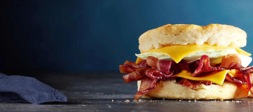 Biscuitville bacon, egg and cheese biscuit
